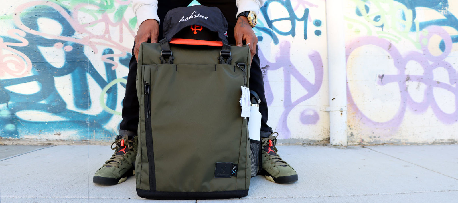 ADVPROJKTZ: X-PAC® OLIVE GREEN WEEKENDER BACKPACK FOR FALL