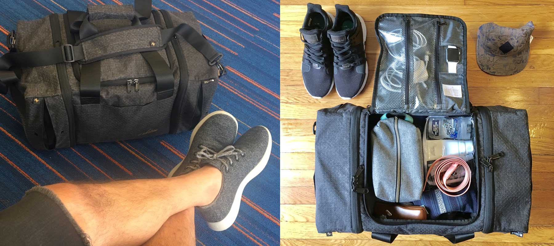 Our carry-on sized duffle bag works perfectly for a 5 day trip!